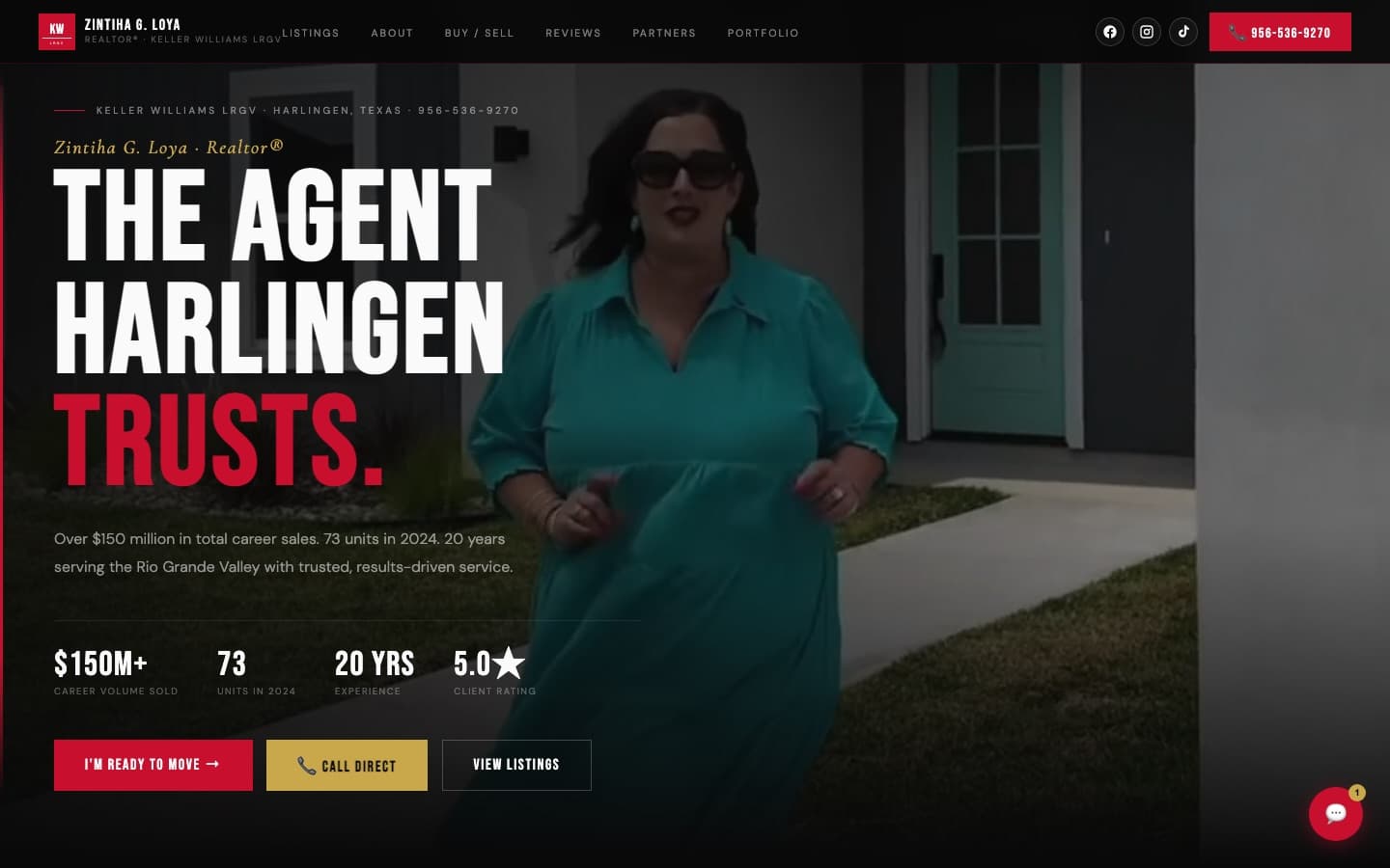 Zintiha Loya's new website, built by Render